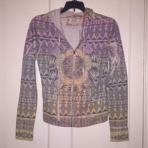 XS Chelsea & Violet Rainbow Aztec zip up hoodie